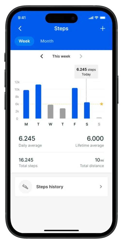 App workout view